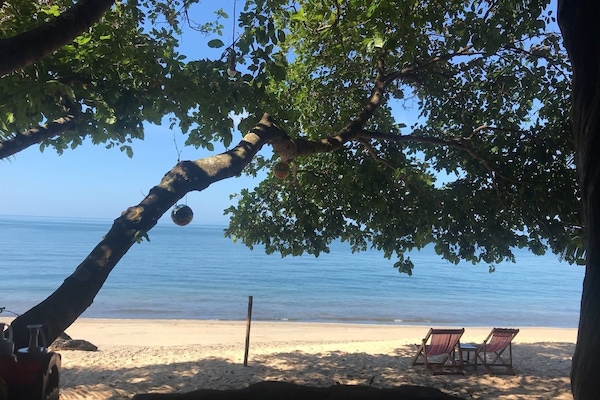 On the beach, beach umbrellas, beach massages, beach volleyball