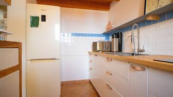 Apartamento, 1 habitación | Cocina privada | Frigorífico, microondas, placa de cocina y hervidor eléctrico