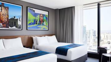 Twin Room, 2 Double Beds (Adnate) | Premium bedding, in-room safe, desk, laptop workspace