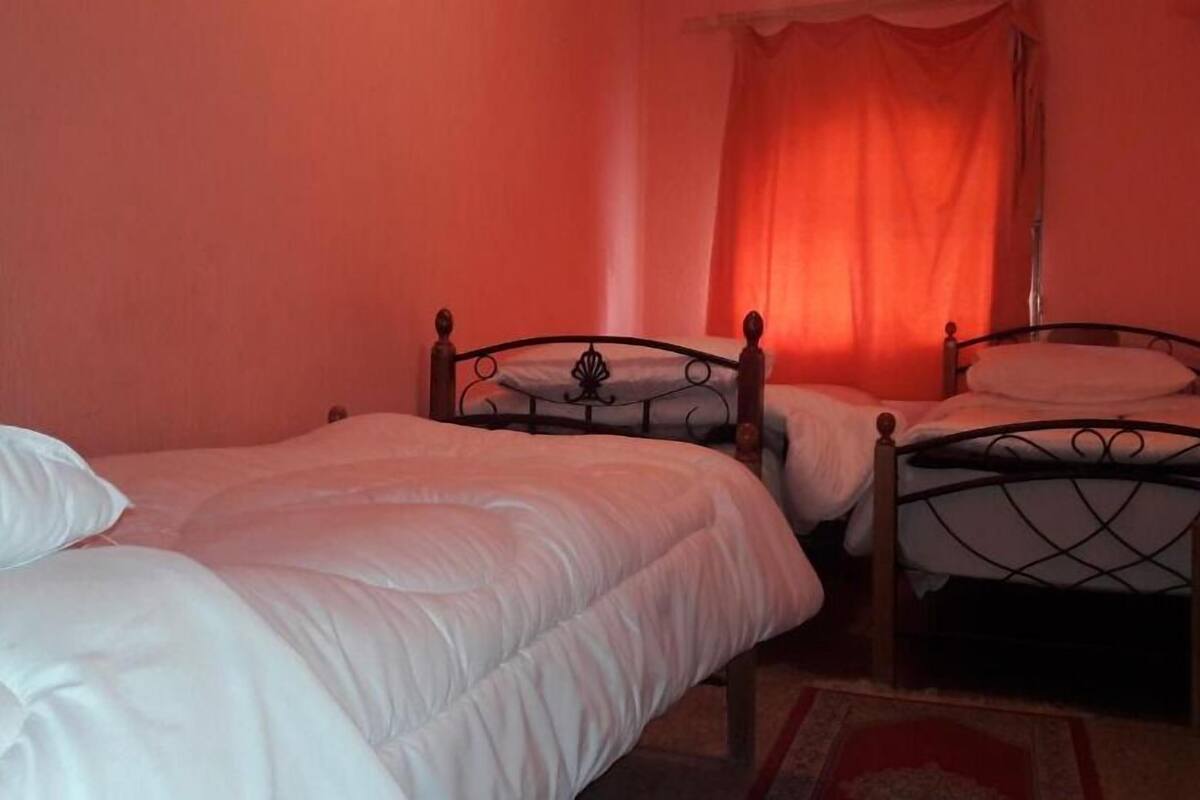 Blackout curtains, free WiFi, bed sheets