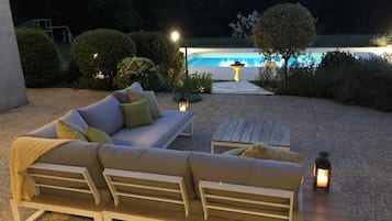 Piscine extérieure, piscine chauffée