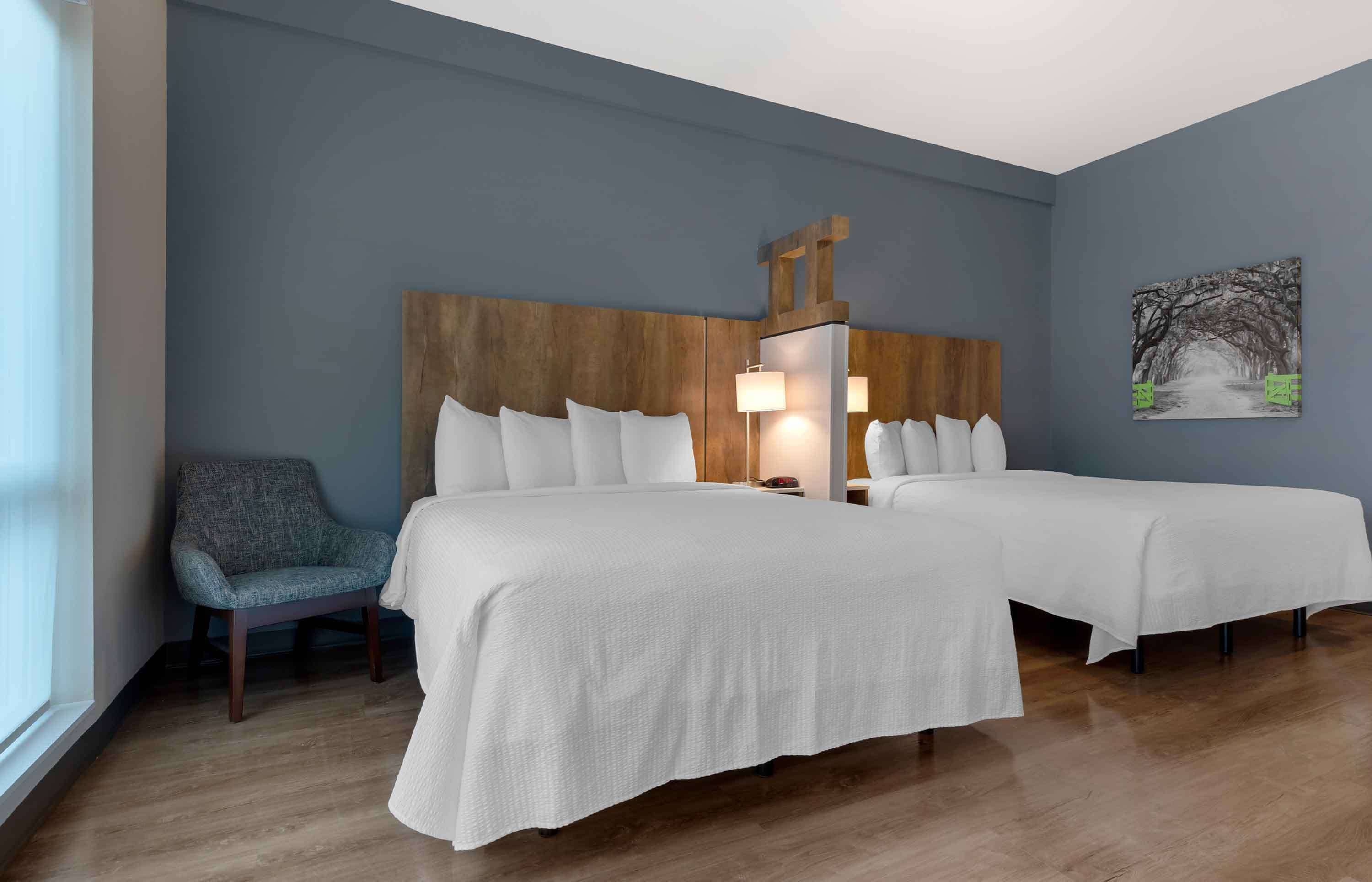 Premium Studio, 2 Queen Beds, Non Smoking, Refrigerator (Microwave) | Premium bedding, desk, iron/ironing board, bed sheets