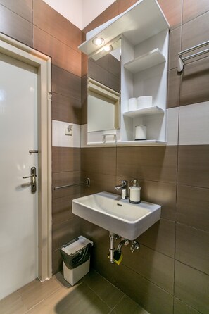 Apartment, 1 Bedroom (17) | Bathroom | Shower, hair dryer, towels, shampoo - Apartment Dositejeva (Belgrade)