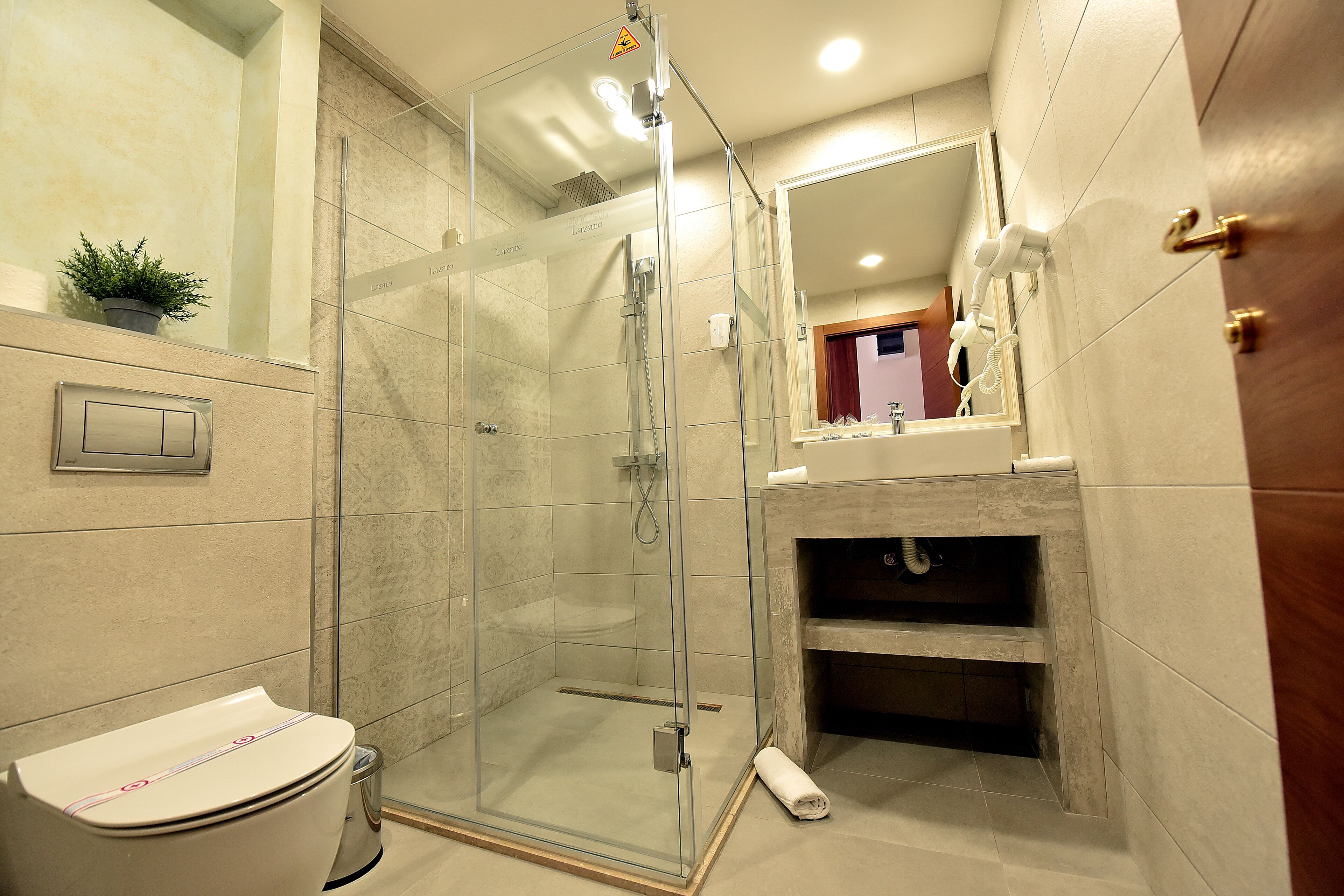 shower, free toiletries, hair dryer, bathrobes