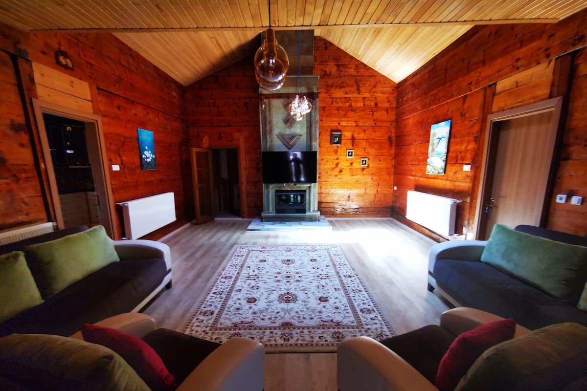 Superior Bungalow, 3 Bedrooms | Living room | Fireplace