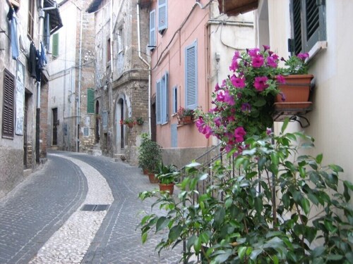 Close to Rome and beach. Great panoramic view in old town. Large roof terrace