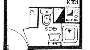 Floor plan - Cosy Studio for 2 with Balcony on La Croisette, Ski-In/Ski-Out (Les Menuires)