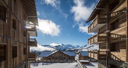Terrasse avec accĂšs direct aux pistes