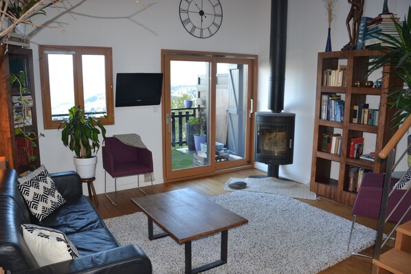 Smart TV, books, stereo