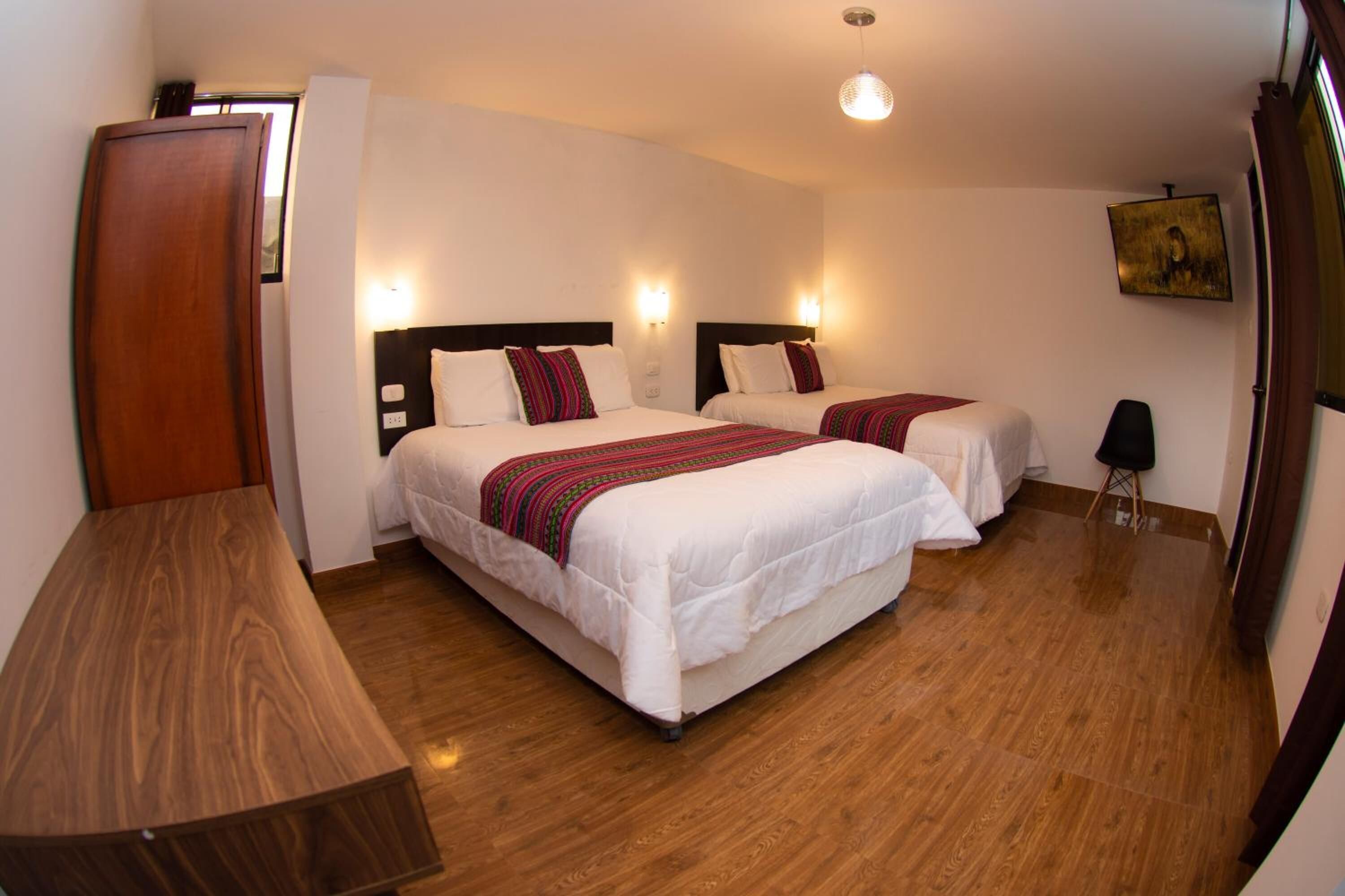 Down comforters, individually decorated, individually furnished, desk