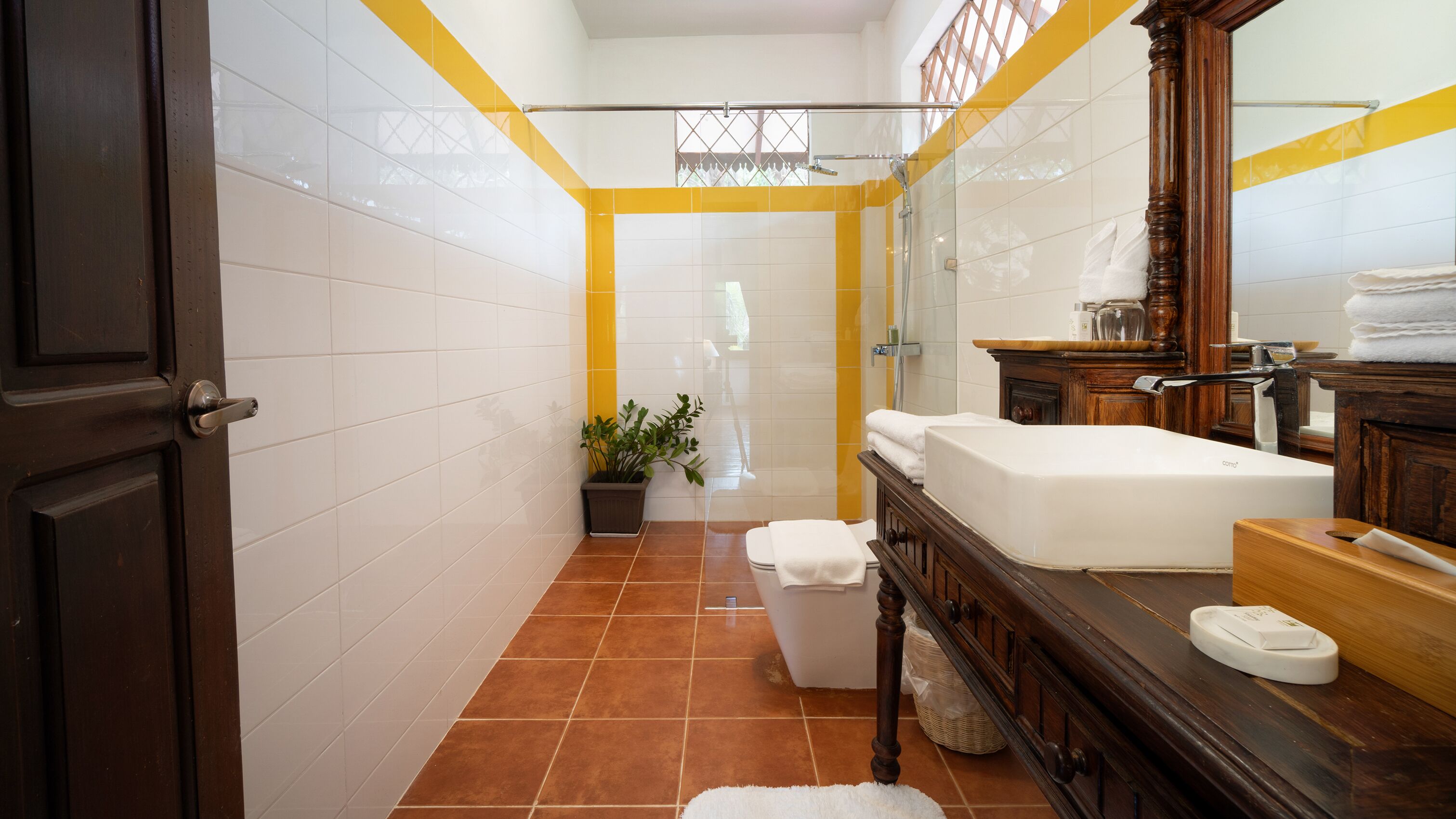 free toiletries, hair dryer, bathrobes, slippers