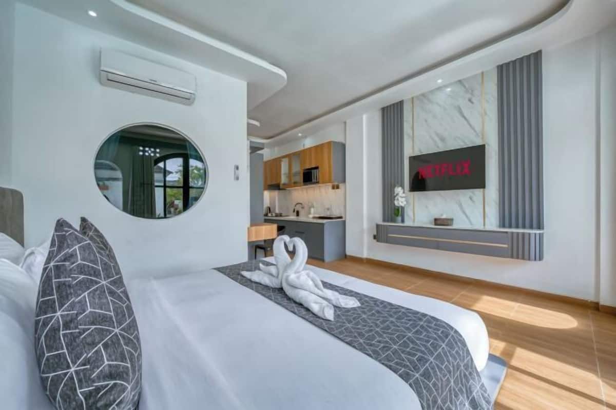 1 dormitorio, ropa de cama de alta calidad, caja fuerte