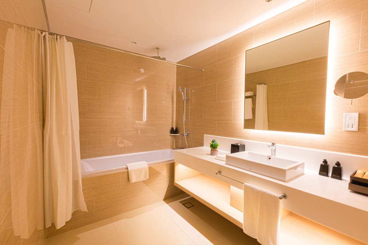 free toiletries, hair dryer, bathrobes, slippers