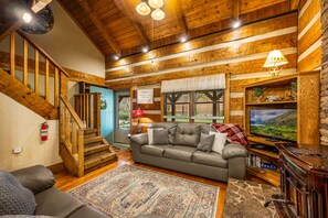 Smart TV, chimenea, Netflix y reproductor de DVD