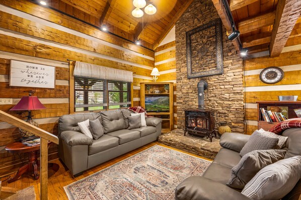 Smart TV, chimenea, Netflix y reproductor de DVD