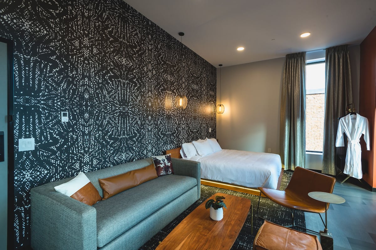 found money king room | premium bedding, free minibar items, individually decorated