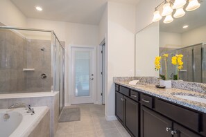 House (Multiple Bedrooms) | Bathroom | Separate bathtub and shower, towels - Breathtaking Spacious Pool Home Near Disney. Star Wars Room! 7BD #7st485 (Davenport)