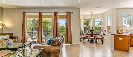 43-inch flat-screen TV with cable channels, TV, video game console