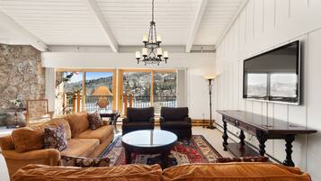 Télévision, cheminée, livres, vidéothÚque