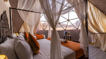 Panoramic Tent | Egyptian cotton sheets, premium bedding, down duvets, memory-foam beds