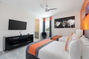 9 bedrooms, desk, iron/ironing board, travel cot