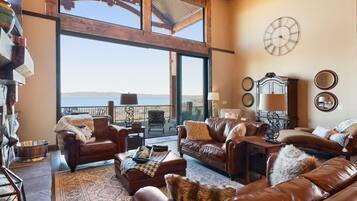 TV, fireplace, video game console, table football