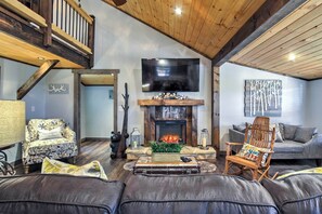 Fireplace, foosball