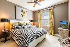 4 bedrooms, memory-foam beds, desk, WiFi