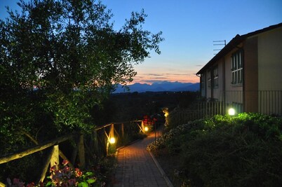 Cottage in charming position, with pool, in residence, surrounded from hills.