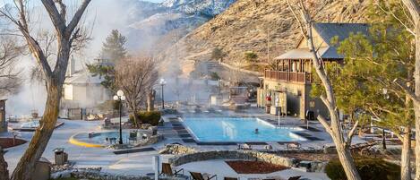 Outdoor pool, a heated pool