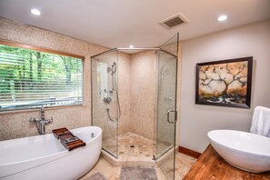 Bathtub, hair dryer, towels, soap