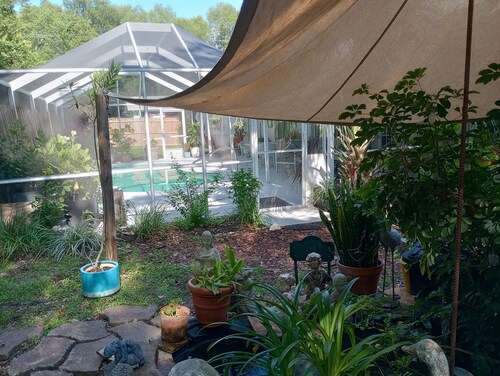 ZEN SPOT SANCTUARY<br>HEATED SALT POOL! PRIVATE! <br> SCREENED PATIO<br>KOI POND