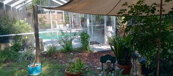 ZEN SPOT SANCTUARY<br>HEATED SALT POOL! PRIVATE! <br> SCREENED PATIO<br>KOI POND