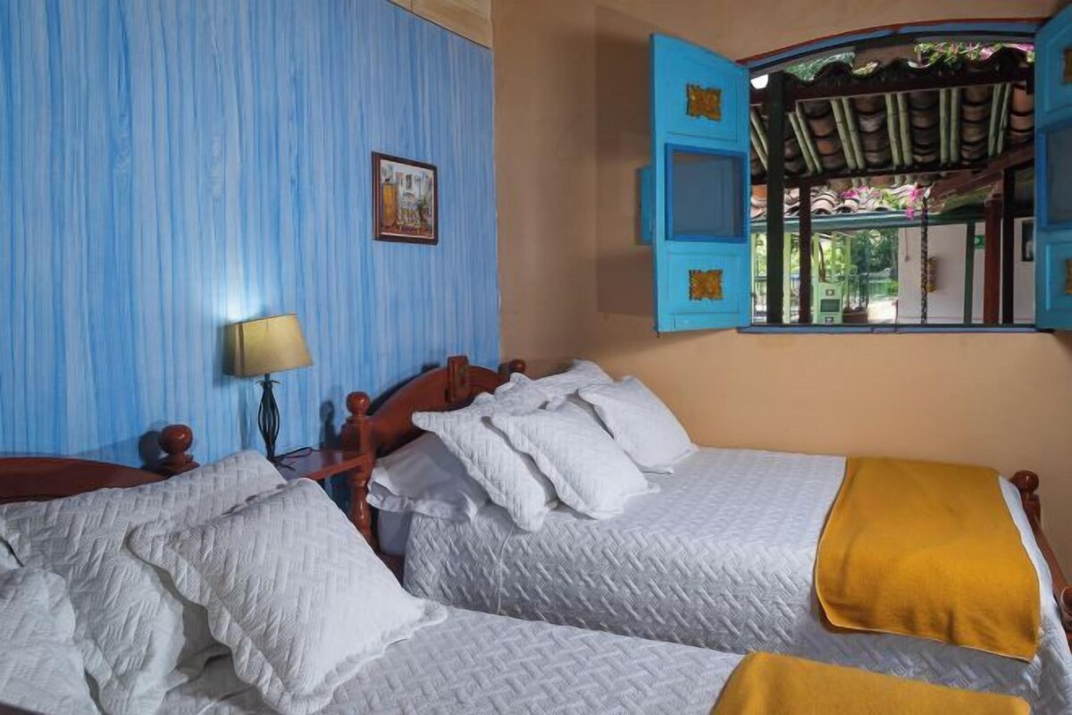 Blackout drapes, iron/ironing board (on request), WiFi (free)