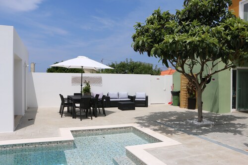 Green house with pool