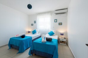 2 bedrooms, in-room safe, iron/ironing board, travel cot