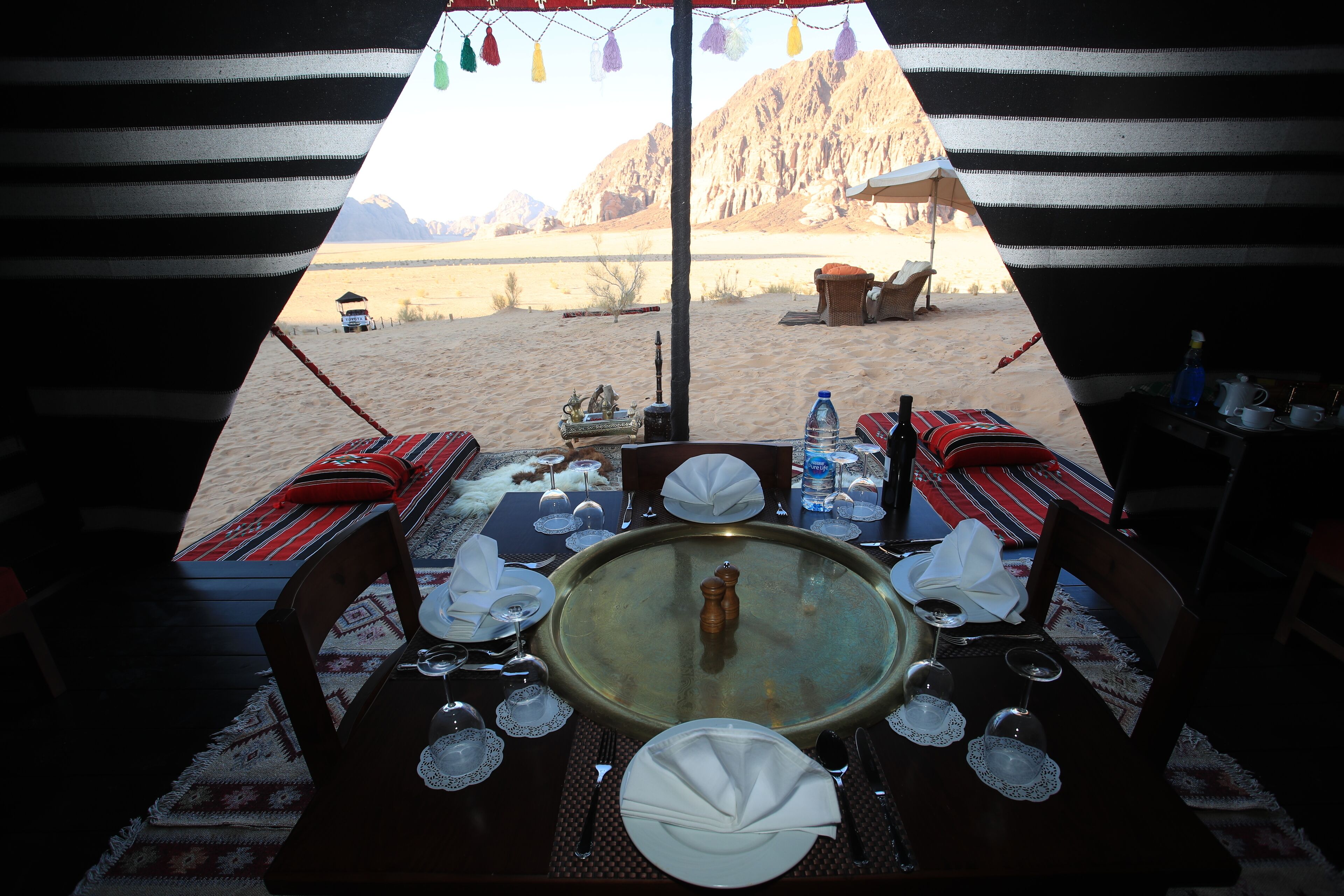 Outdoor banquet area