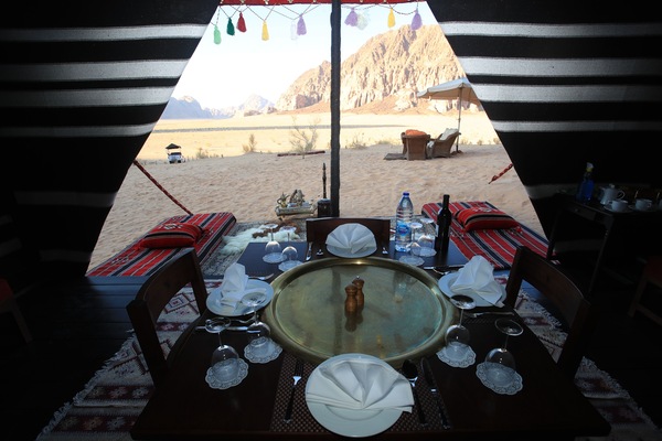 Outdoor banquet area