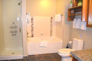 Bathtub, soap, toilet paper