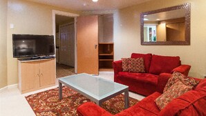 Smart TV, DVD player, books, music library