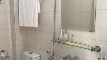 Shower, free toiletries, hair dryer, bathrobes