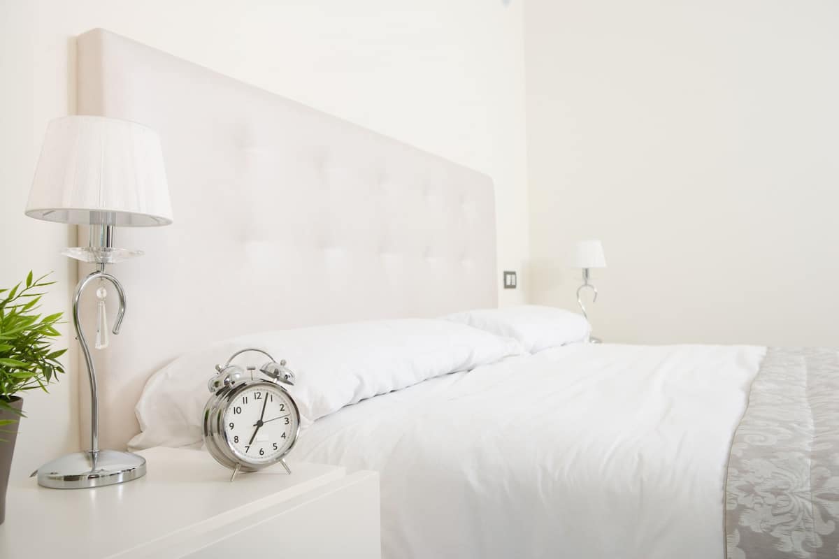 Memory foam beds, desk, laptop workspace, blackout drapes