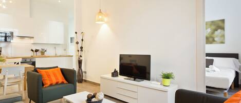 65-inch TV with cable channels
