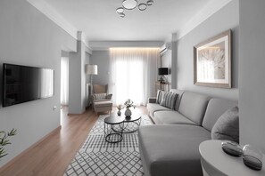 Apartment, 2 Bedrooms | Living area | Flat-screen TV, Netflix, streaming services - Maison Penthouse (Thessaloniki)