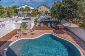 Outdoor pool, a heated pool - Brand New 7 bed 5.5 Bath with Gulf View! Private Pool! Free golf Cart!! (Destin)