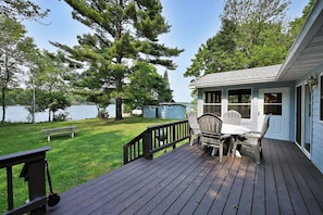 Outdoor dining - Ebert's Hideaway with Great Access to Dock and Stunning Views of Lake Namakagon (Cable)