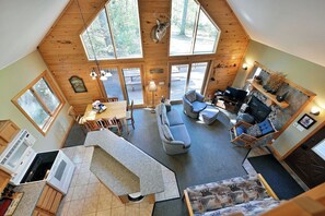Smart TV, fireplace, DVD player