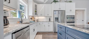 Foothills Retreat, New Lakefront Luxury w/ Covered Decks + Hot Tub, Fire Pit Terrace, Dock & More!