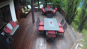 Outdoor dining - Home for 22, Ski Shuttle, Hot Tub, Pool, Dog OK Tennis/Pickleball/Pool Table (Edwards)
