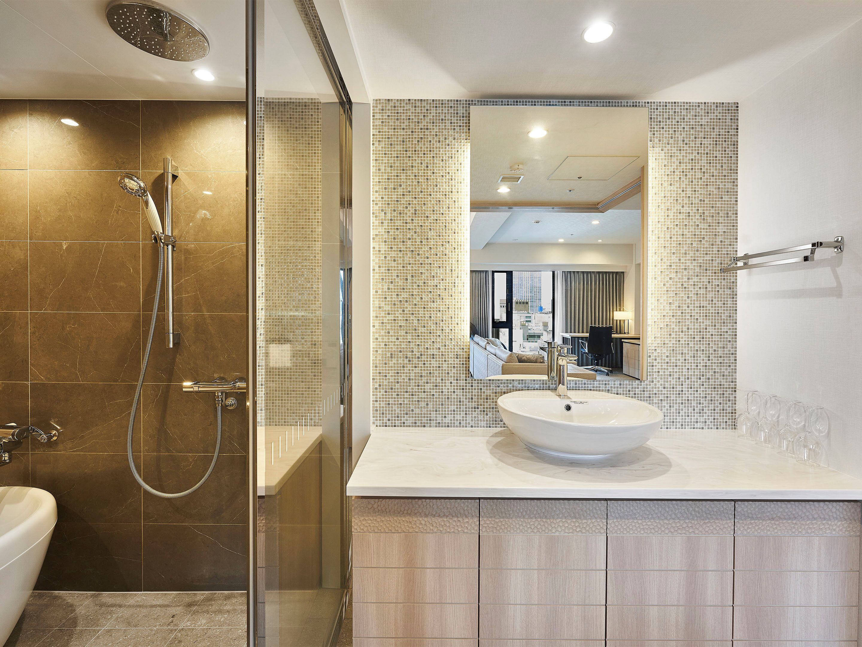 junior suite room - non-smoking | bathroom | separate bathtub and shower, free toiletries, hair dryer, slippers